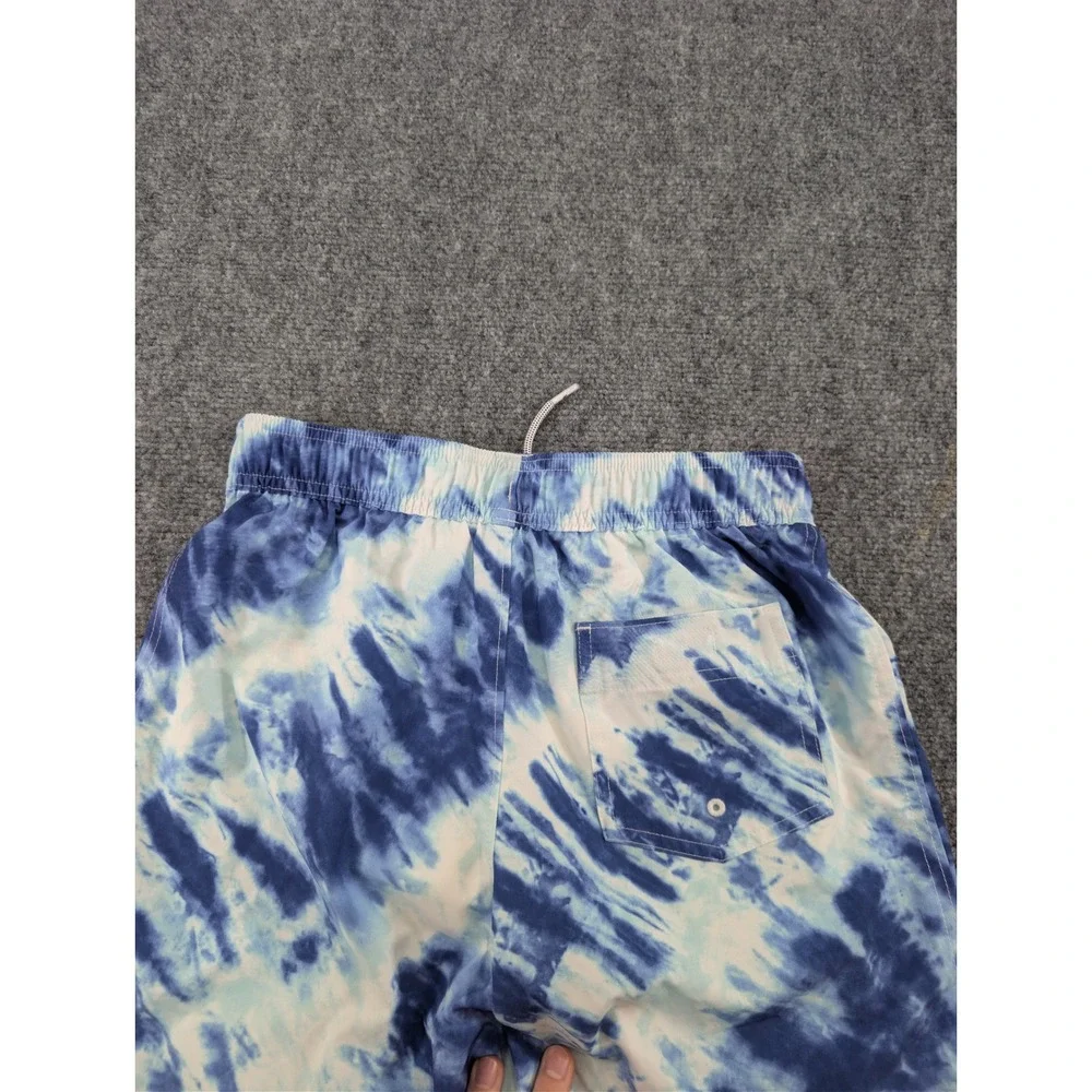 Abercrombie & Fitch Tie Dye Blue Swim Trunks Shorts Mens Size S Beachwear Pool